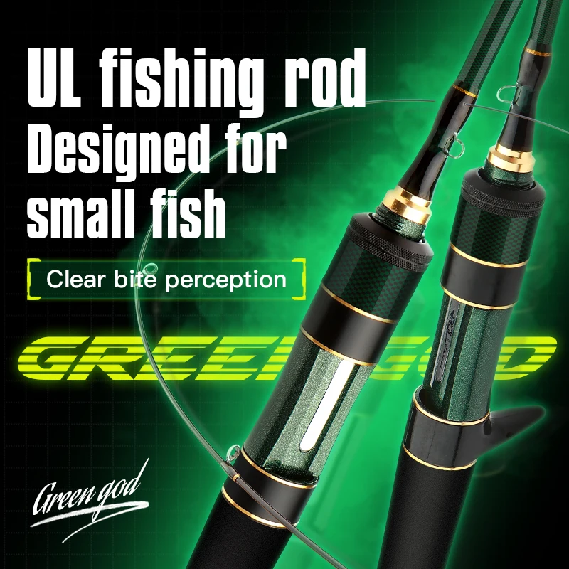 ROLLFISH UL Power-caña de pescar para trucha, fibra de carbono, fundición giratoria, señuelo súper suave, 1,38-1,8 m, acción rápida - imagen 5