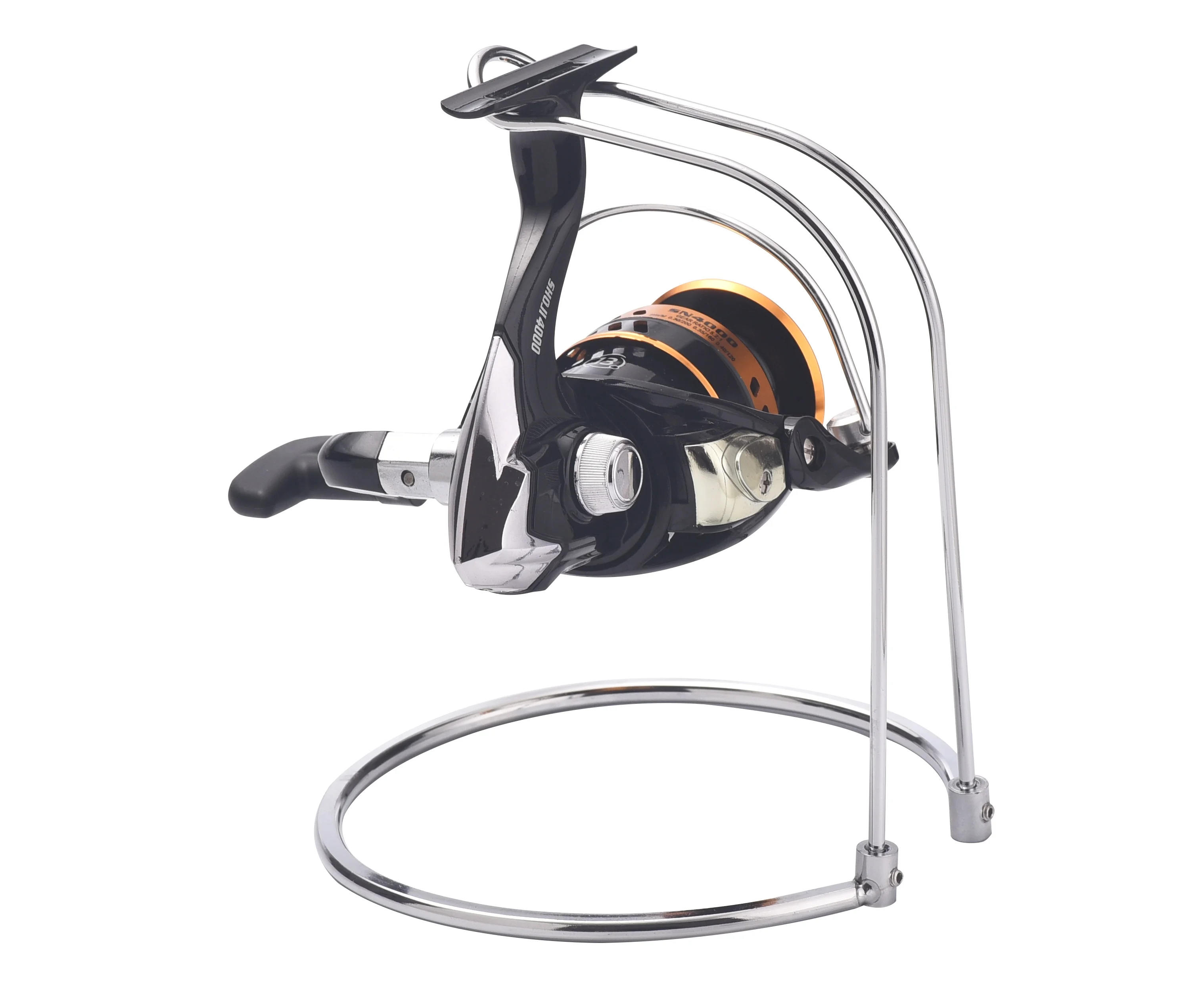 Soporte de carrete de pesca con señuelo extraíble de lagarto, estante de almacenamiento de acero inoxidable, estante de exhibición de carrete de pesca para carretes giratorios - imagen 2