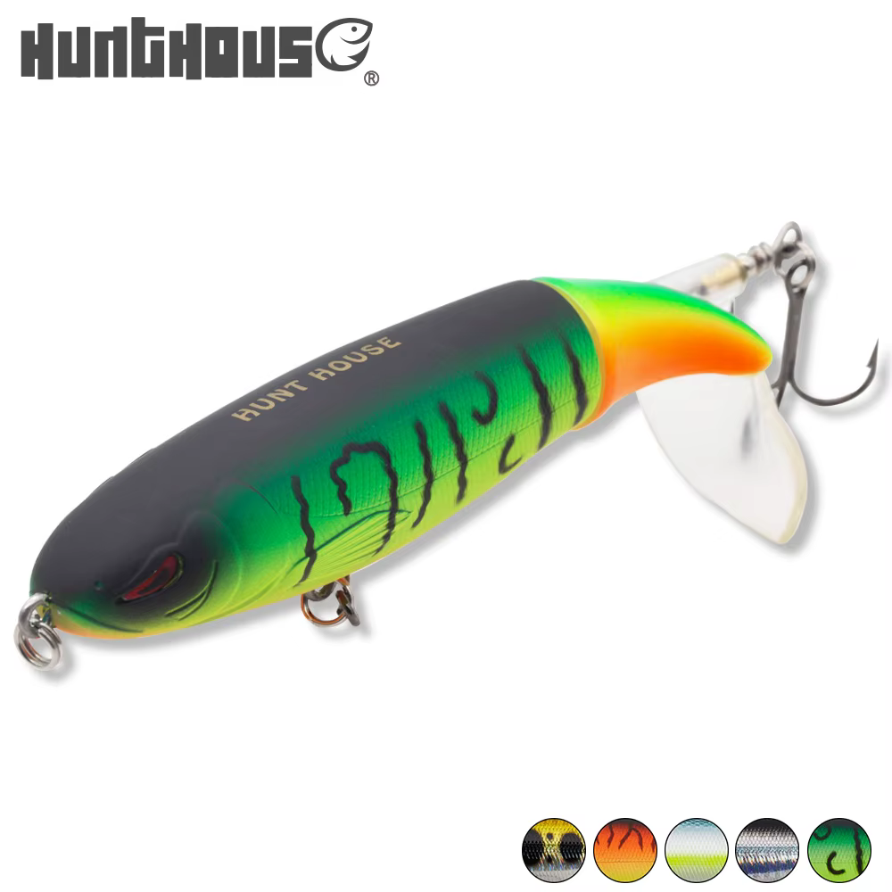 Whopper Plopper Hunthouse Stickbait cola giratoria para lucio