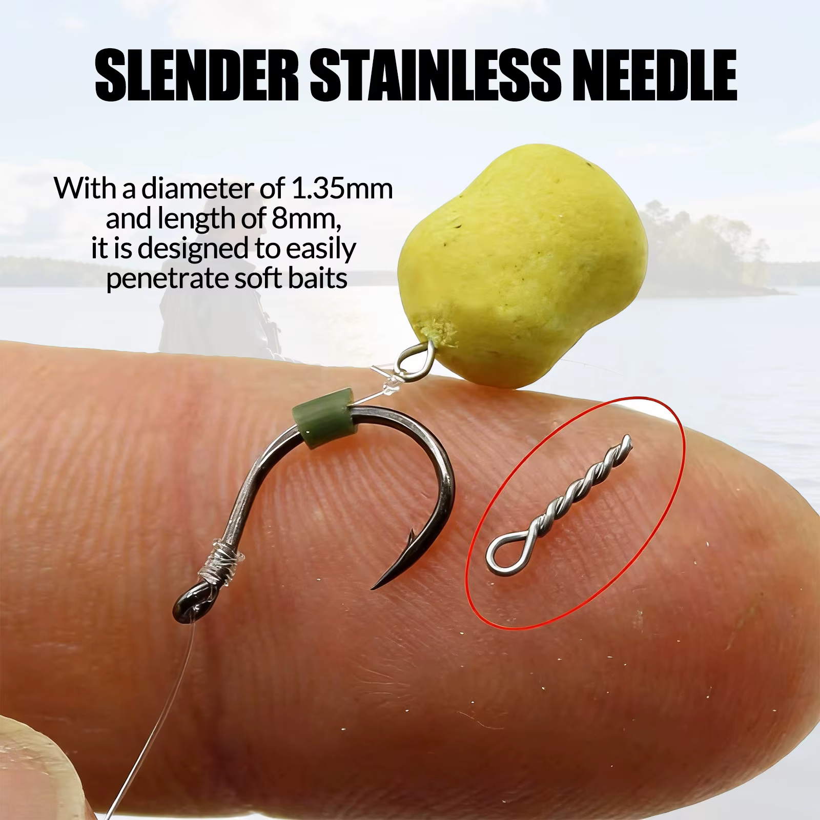 9KM Tornillos para Boilies - Pines de Acero 8mm Carpa - imagen 2