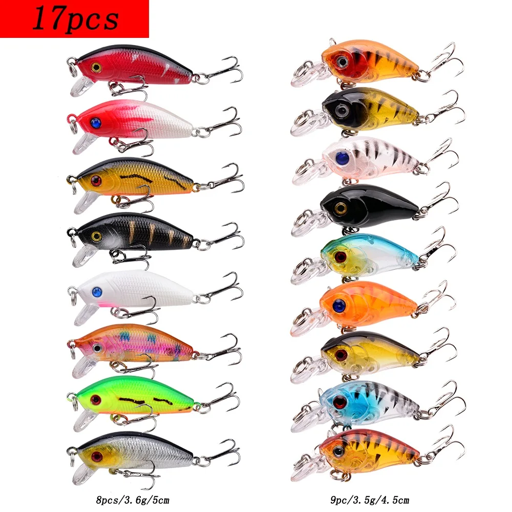 Juego de Señuelos de Pesca, cebo duro de pesca, Mini pececillo, columpio flotante, Crankbait, Wobblers locos, señuelos biónicos artificiales - imagen 5