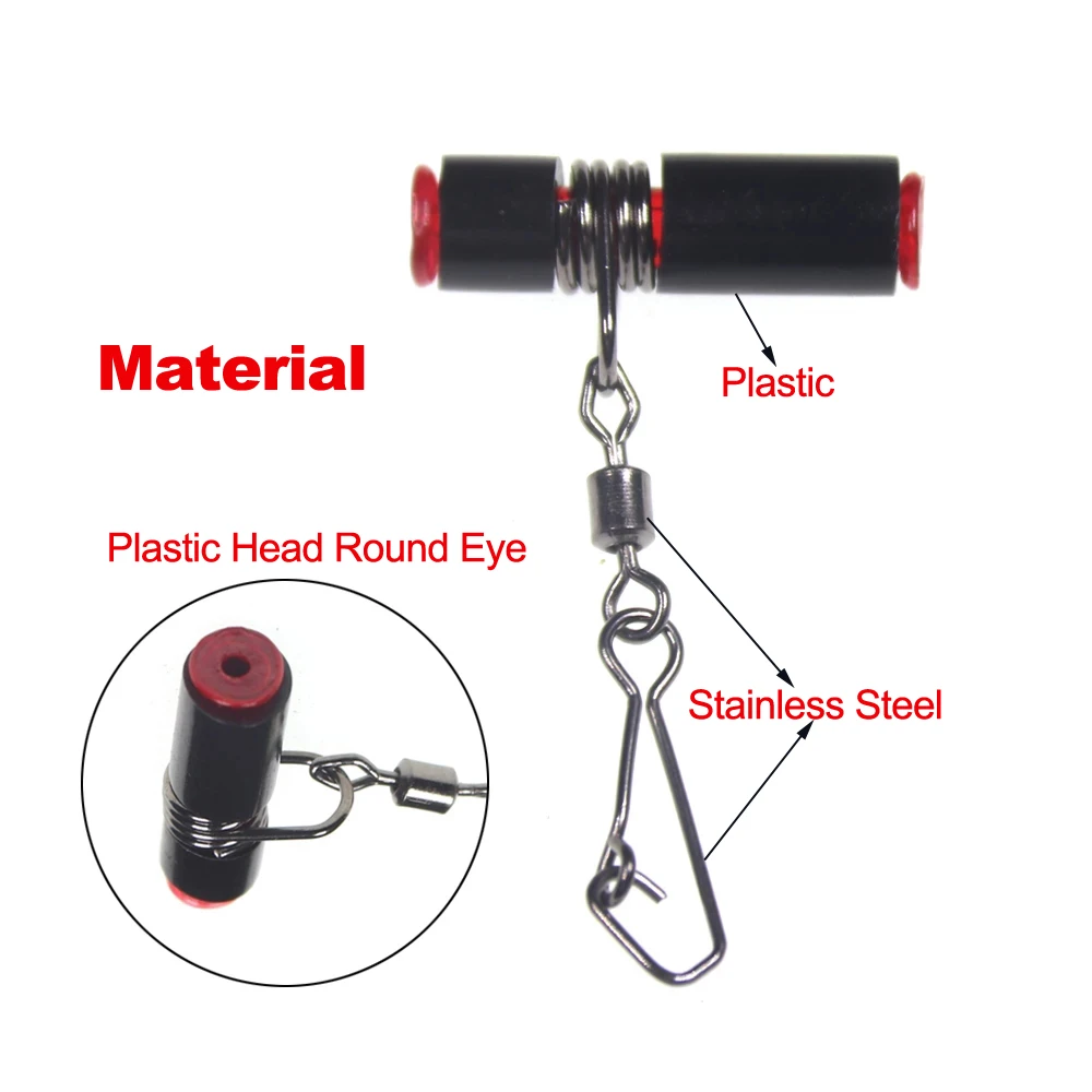 Cabezal giratorio de plástico para pesca en agua salada, anzuelo de cuerda antibobinado con pasador rápido, soporte de pesca, conector deslizante - imagen 3