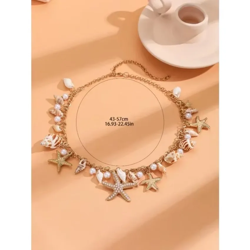 1 Uds. Conchas marinas naturales joyería de playa verano Bohemia elementos del océano pulsera estrella de mar Coral Shell encanto para regalos de mujer - imagen 5