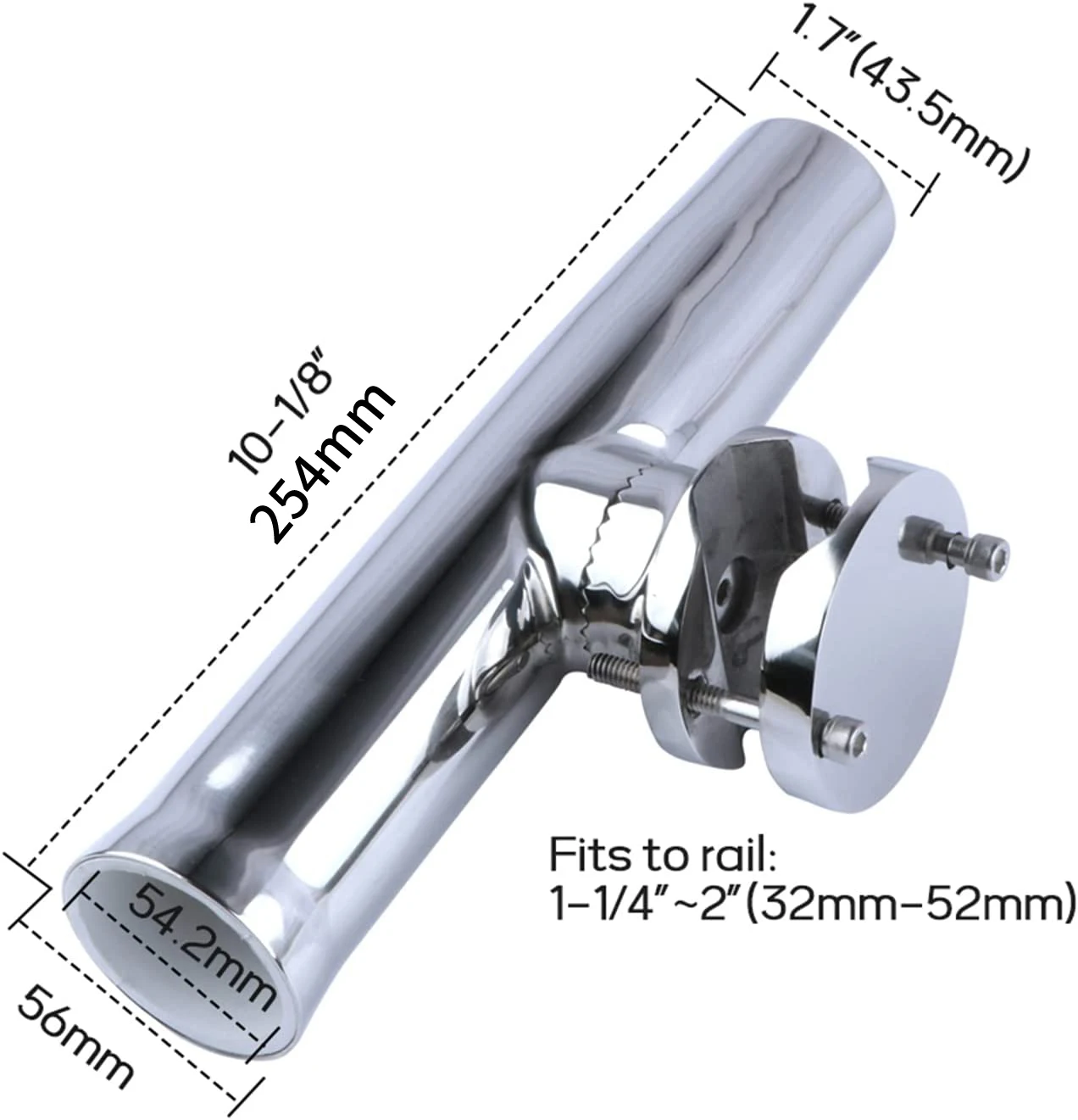 Soporte de caña de pescar de acero inoxidable, Pitch de tubo giratorio de 360 grados, ajustable, para barco, yate, accesorios marinos - imagen 2