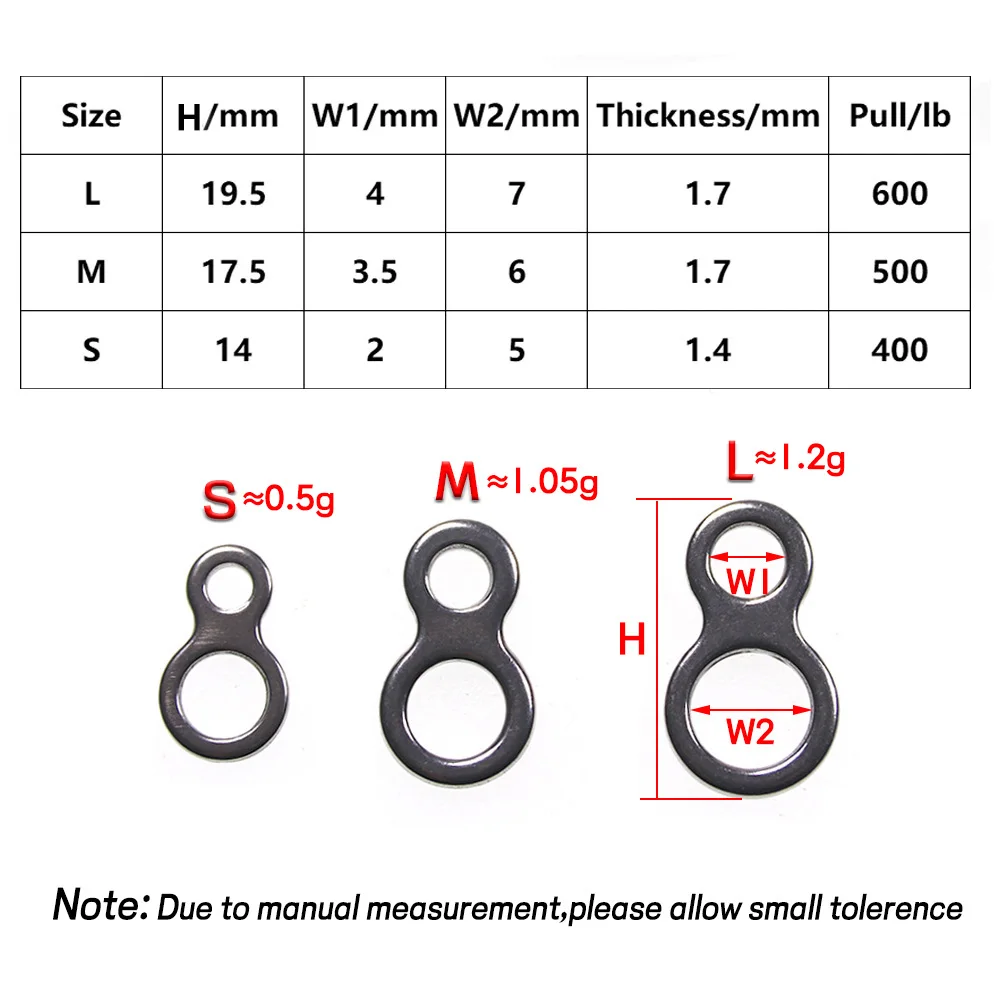 Elllv-100 piezas, 8 bucles de forma pulida, doble anillo sólido, accesorio de pesca resistente para pesca de arrastre, Jigs, señuelo de Metal S M L - imagen 3