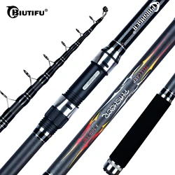 BIUTIFU-caña de pescar telescópica para Surf, caña de pescar de carbono 30T, potencia de 3,5 libras, 3,6 m/3,9 m/4,2 m, caña dura para Surfcasting de carpa para 40-160g