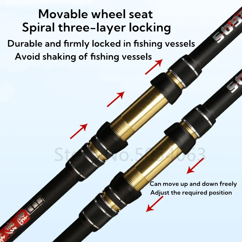 Caña de pescar telescópica portátil, barco de mar de alta calidad, equipo de pesca de carpa en roca, 2,1 m, 2,4 m, 2,7 m, 3,6 m, 3,9 m, 4,5 m - imagen 4