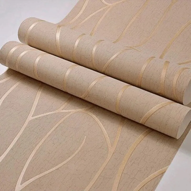 Papel tapiz de fondo de TV estereoscópico 3D, tela no tejida europea, papel tapiz para dormitorio y sala de estar, curva a rayas moderna Simple - imagen 4