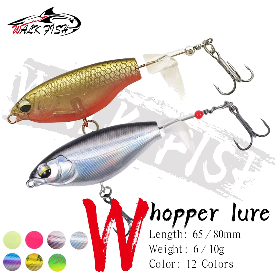 WALK FISH 1 Uds 6g/10g 6,5 cm/8cm Whopper Plopper señuelo de pesca cebos falsos Pufferfish cebos duros artificiales lápiz flotante ruido