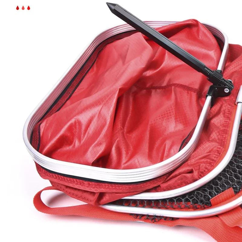 Jaula de pescado Lawaia, jaula de red cuadrada pegada, jaula de red de pesca portátil para exteriores, bolsa de pescado, equipo de pescadores de secado rápido - imagen 4