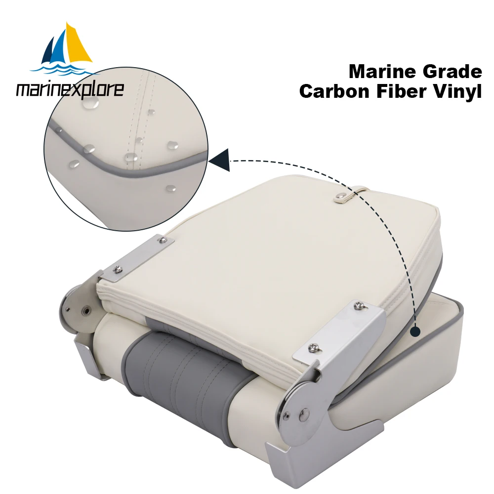 Silla de asiento de barco de diseño ergonómico, respaldo contorneado de cuero anticorrosión UV plegable para accesorios de barcos de pesca - imagen 5