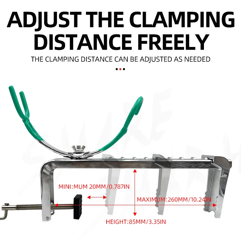Soporte de pesca con puente con Clip, balsa ajustable multifuncional, soporte para caña de pescar con barandilla - imagen 3