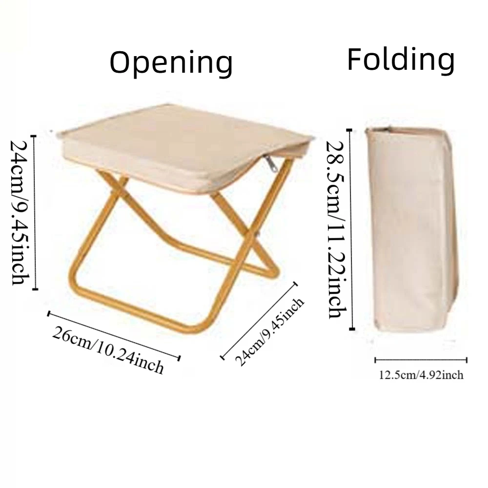 Taburete plegable ultraligero, silla de campamento acuático antisalpicaduras de tela Oxford con almacenamiento con cremallera, taburete portátil resistente al desgaste con cremallera - imagen 5