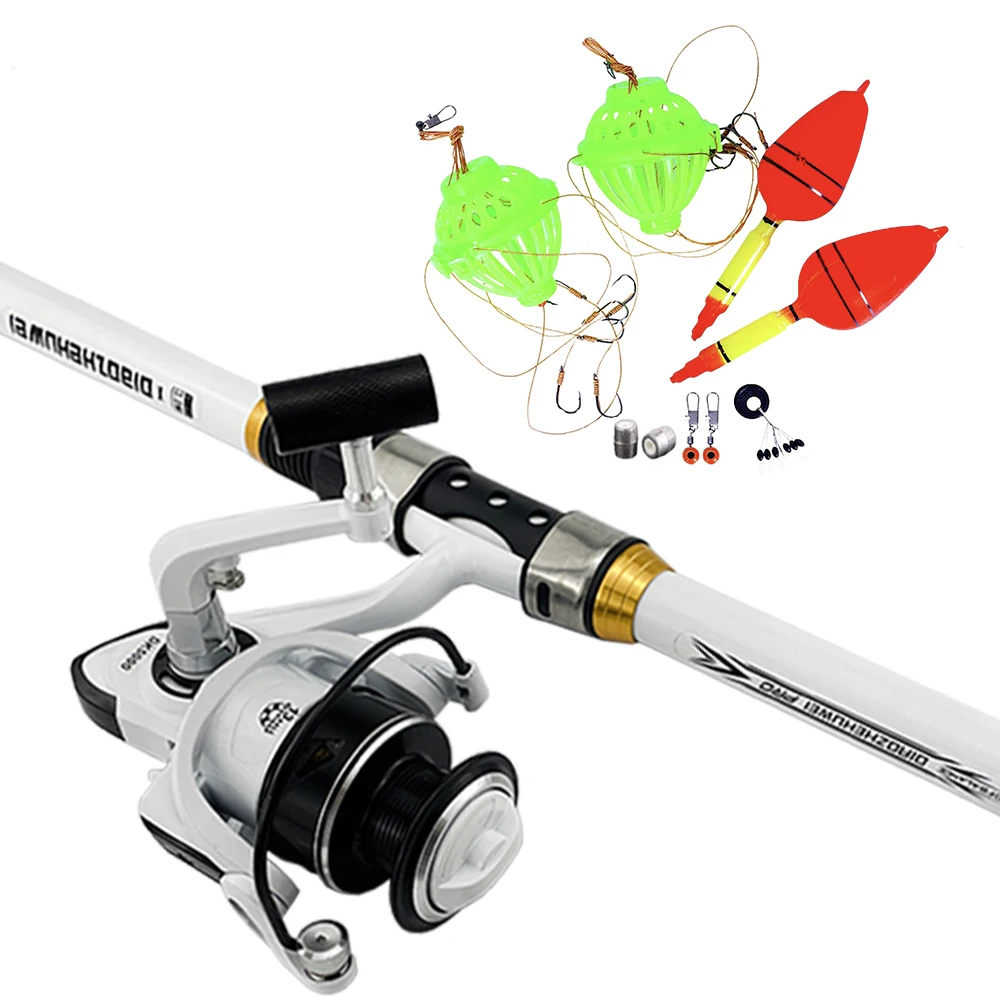 Caña de pescar telescópica, combinación de 2,1: 1/3,6: 1, carrete giratorio con línea de cebo, juego de frijoles espaciales flotantes, 5,2 ~ 5,1 M - imagen 3