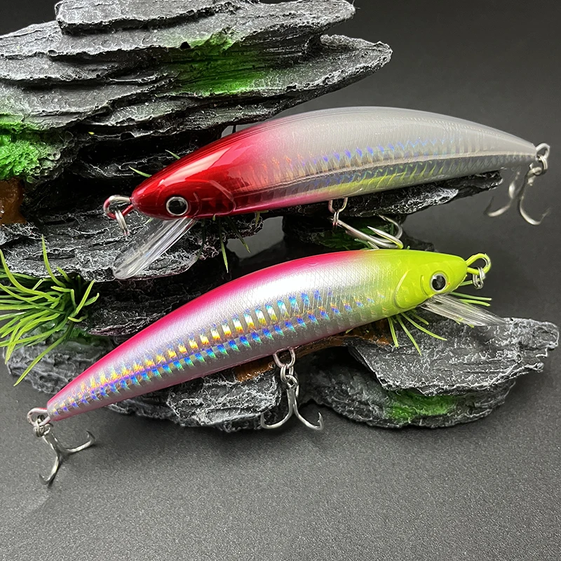 Señuelos de pececillo de hundimiento pesado, 40g, 120mm, cebos duros artificiales de fundición larga, lubina, trucha, Swimbait, Pesca Wobbler, accesorios de Pesca - imagen 4