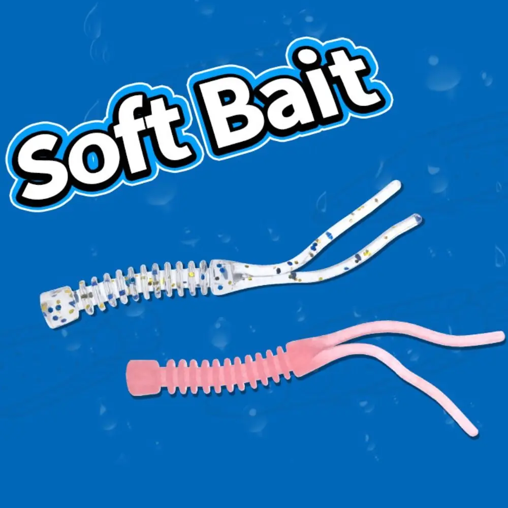 Señuelo Artificial suave de fuorescencia, cebo suave de doble Color, aparejos de pesca de silicona, 10 unids/lote por paquete - imagen 2