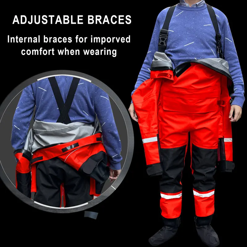 Trajes secos de rescate de agua de superficie Traje de seguridad del mar de Maine Traje seco transpirable de rescate de hielo Traje seco para nadar, agua rápida, protector de recubrimiento - imagen 5