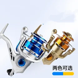 Carrete giratorio de CA, carrete de pesca de agua dulce de agua salada, arrastre máximo de 22 libras, relación de engranaje 5,2: 1, con carrete de Metal y balancín plegable