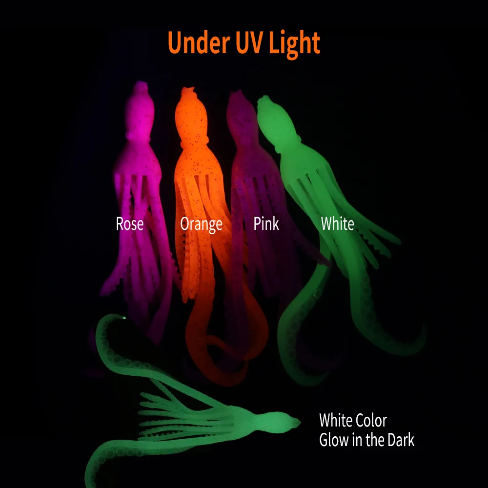 Wifreo-cebo de calamar y pulpo, señuelo de Pesca suave con cabeza de anzuelo, falda de calamar, Material TPR, Wobbler, pargo, aparejos de Pesca de mar, 4 Uds. - imagen 3