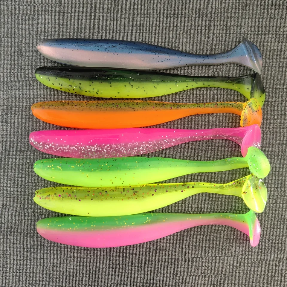 Señuelo suave de 5 uds., 12cm/8,5G, sábalo de doble Color, Wobblers de silicona, gusano de pesca, cebos artificiales para lubina, aparejos de pesca de mar - imagen 5