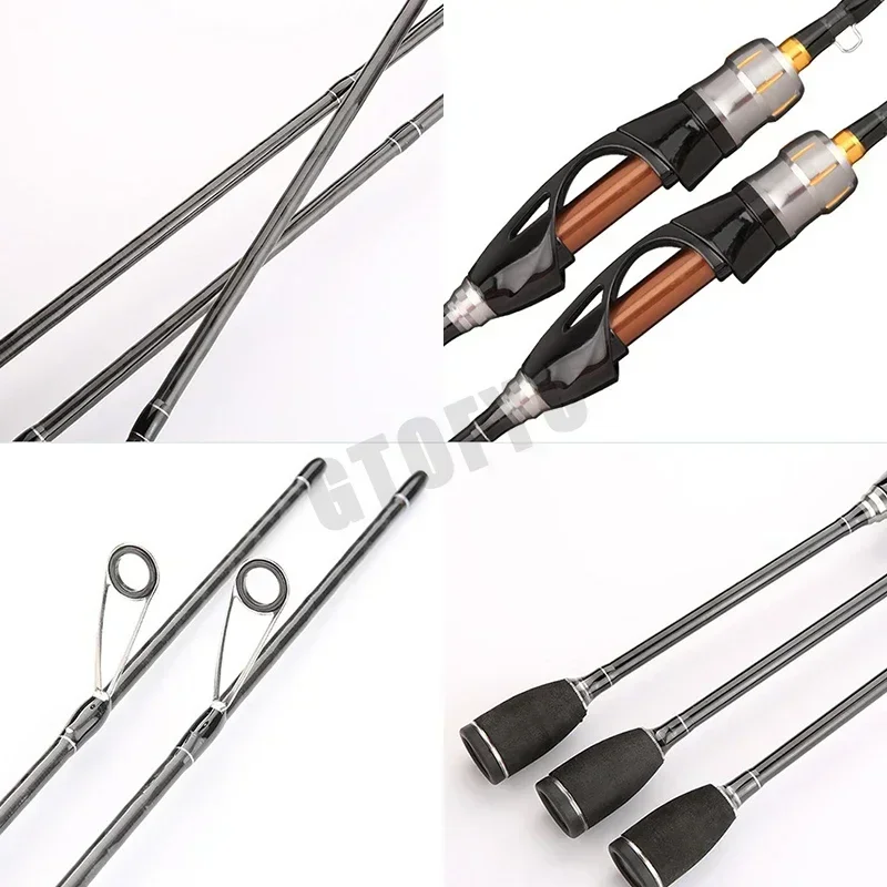 Caña de pescar de 2 secciones, señuelo de 1,68 m, 1,8 m, caña de pescar giratoria L Power, caña de pescar de alto carbono, peso del señuelo 5-15g, caña de Baitcasting - imagen 4