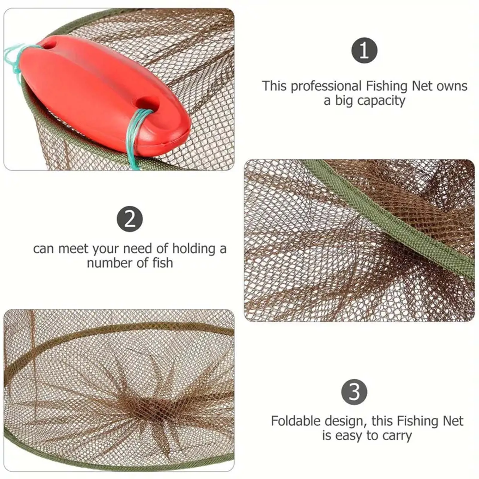 Red de pesca larga nailon – Malla secado rápido con bolsa portátil - imagen 4