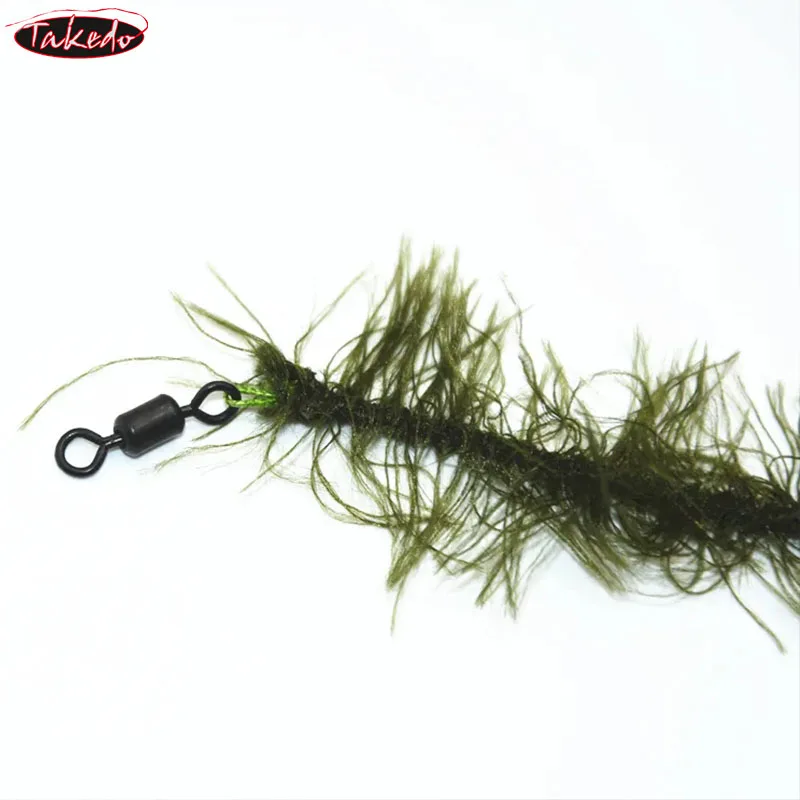TAKEDO-sedal de pesca de carpa de camuflaje, sin anzuelo de púas, hilo trenzado de hierba, accesorios de aparejos de carpa europeos, 2 # , 4 # , 6 # , 8 # - imagen 2