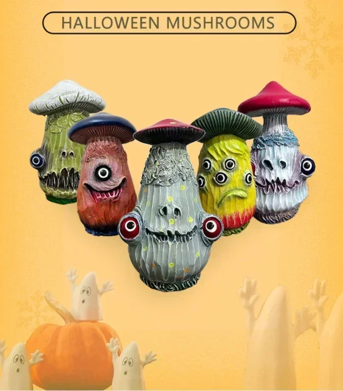 Figura resina calavera monstruo hongo - Decoración hogar y oficina - imagen 3