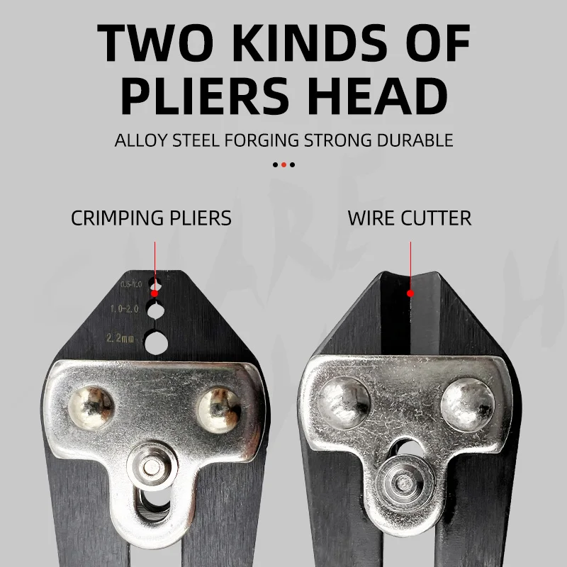 Cortador de pernos de 8 pulgadas, mangos antideslizantes de goma, cortador de alambre de acero al carbono, manguitos de prensado de cuerda de alambre, herramienta de pesca, alicates de pesca - imagen 2