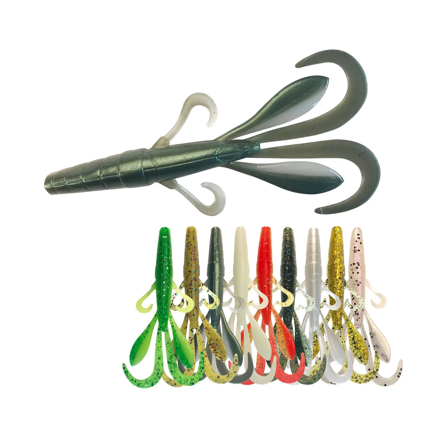 Señora de pesca en varios colores