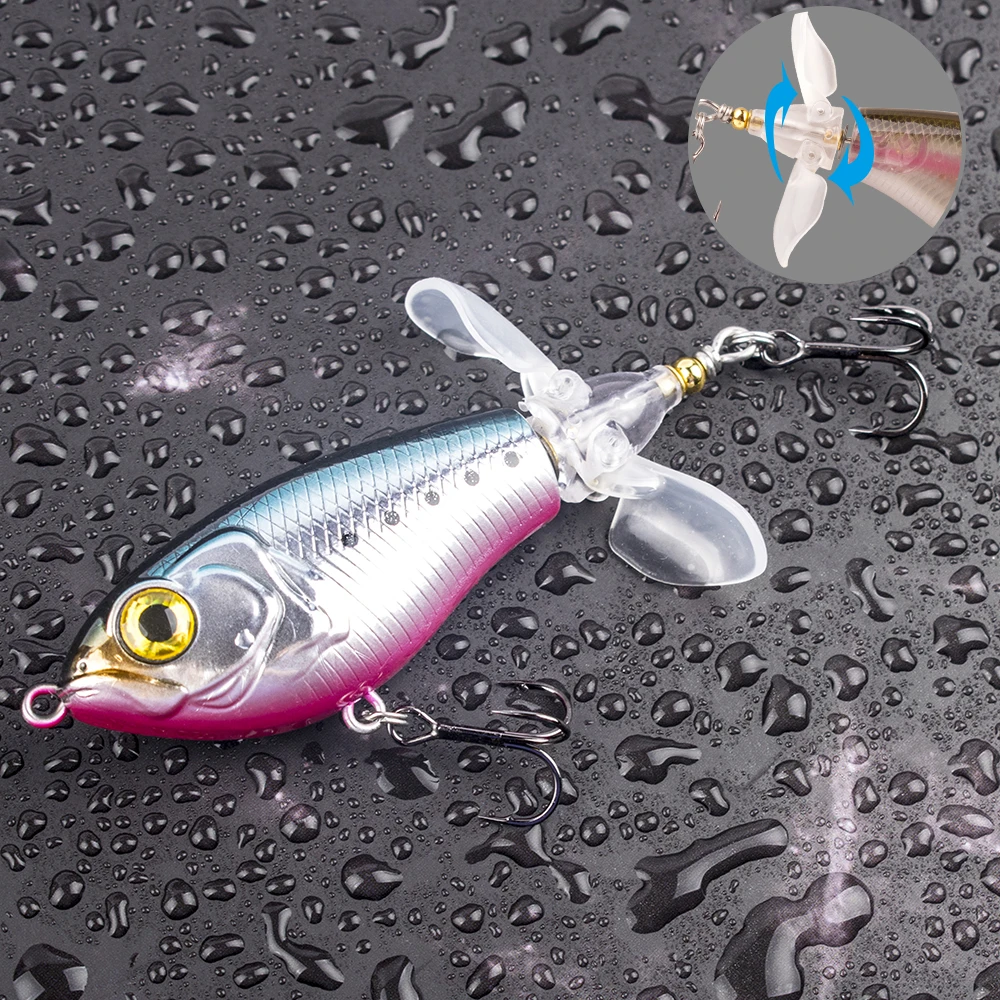 CCLTBA-Señuelos Topwater de 6,5 cm, 8,0 cm, cebo duro Wobbler, cola giratoria, Popper, Señuelos de Pesca, cebo Artificial, superficie de pesca, aparejos de señuelo - imagen 3