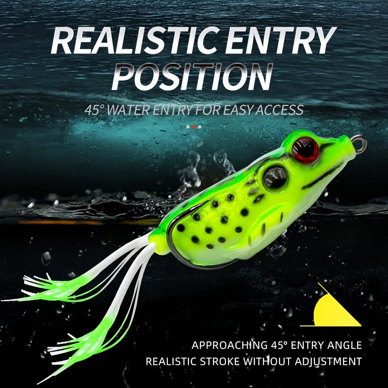 Juego de señuelos de rana Artificial de 6 piezas, cebo de pesca de goma 3D, doble gancho flotante, juego de cebo de rana suave - imagen 2