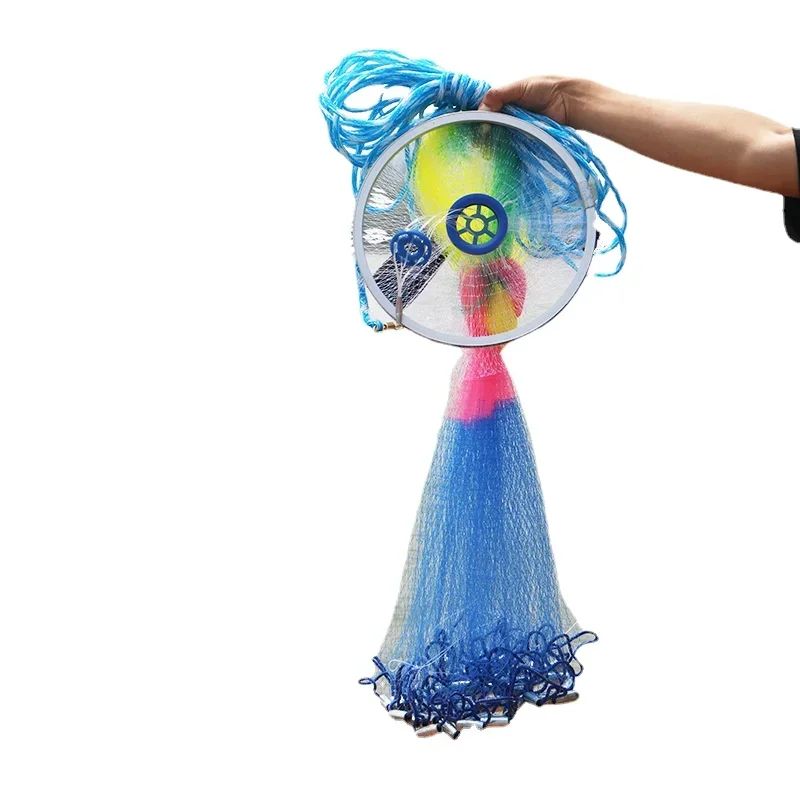 Lawaia red fundida de estilo americano, red de pesca de lanzamiento a mano con Cable trenzado fuerte, anillo de aluminio fundido, Red de 2,4/3/3 m - imagen 4