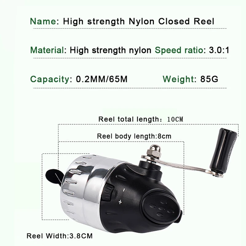 TAKEDO 1M 1,4 M 1,6 M Kit de caña de pescar telescópica portátil con forma de pez y carrete, cañas de viaje, carrete de pesca en hielo, Mini caña de pescar con mosca - imagen 3