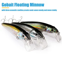 Minnow flotante 12,1g 9cm señuelo de Pesca bola de acero balastro de cobre equilibrio Swimbait Pesca Popper gancho Wobbler manivela cebo de silicona
