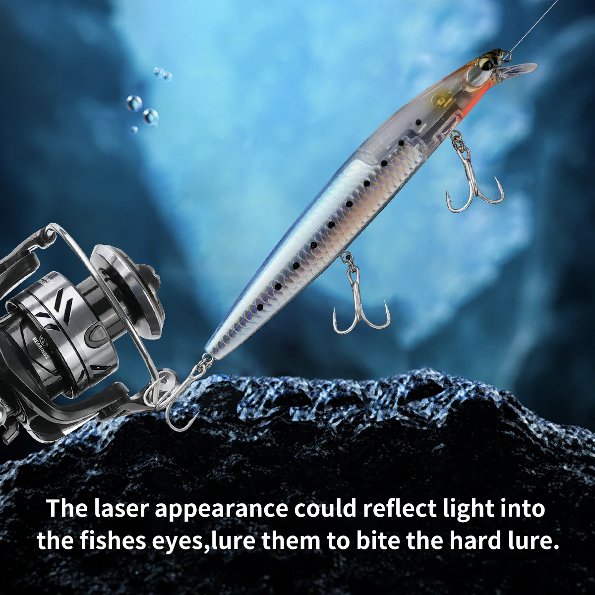 Testar-señuelo de Pesca de fundición larga, pececillo flotante de 145mm y 27g con hoja de Flash, cebo de Pesca, lubina, Stickbait de alta calidad - imagen 4