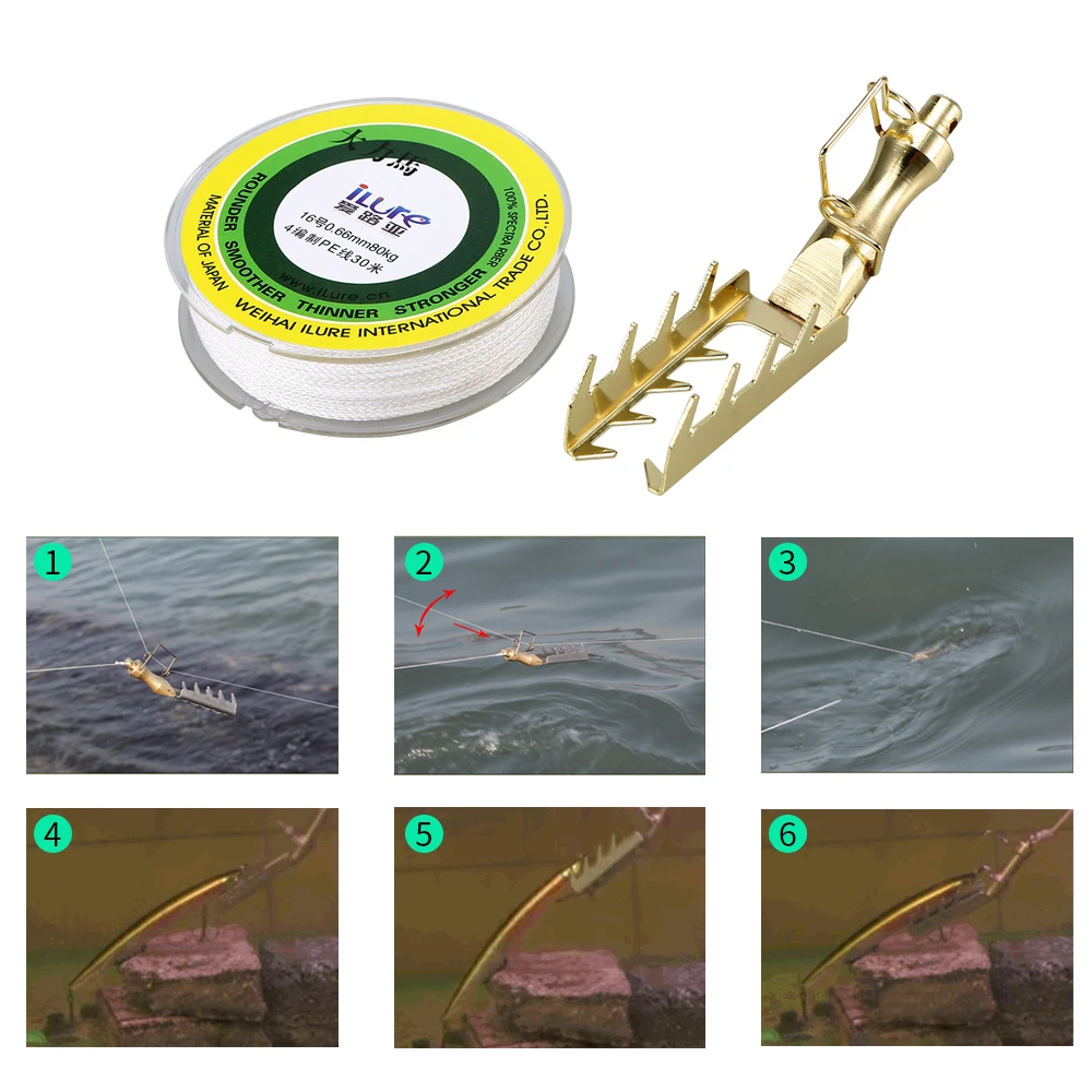 Equipo de cebo duro de rescate de acero inoxidable, señuelos de pescado atascados, buscador de señuelos, protector de cebo, accesorios de pesca, cosas con línea - imagen 5