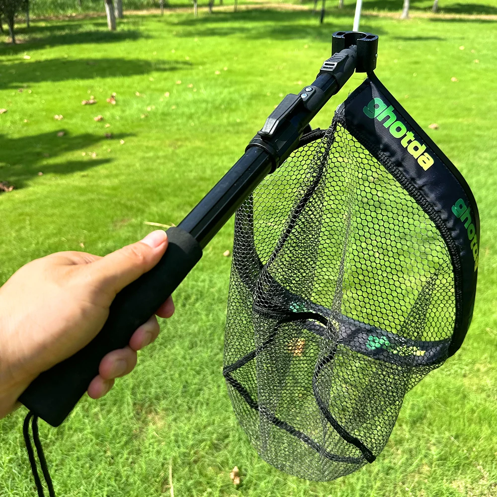 1pc Fischernetz Aluminium Legierung Einziehbare Dreieckige Teleskop Klapp Fischernetz Klapp Fischernetz mit Teleskop Pole - imagen 2