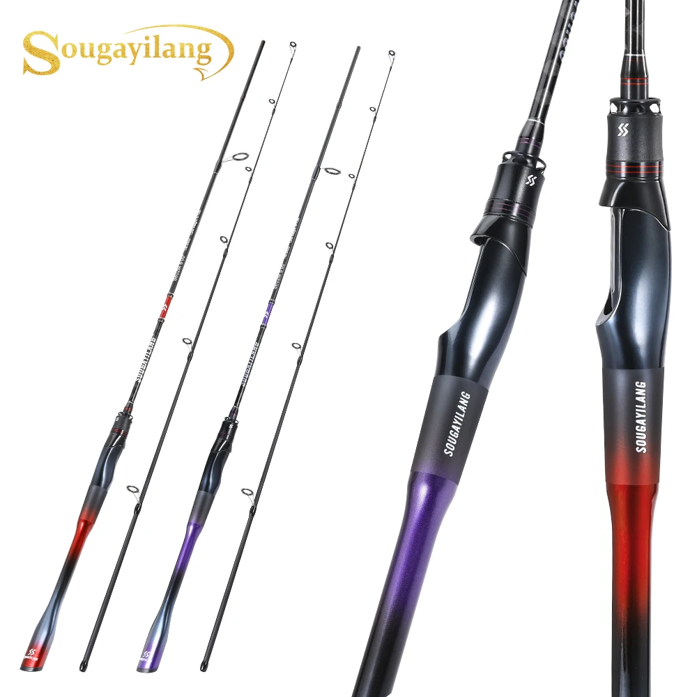 Caña de pescar con señuelo Sougayilang, caña de fibra de cangrejo de 1,8 m, 2 secciones, herramientas de caña de pescar giratoria, lubina, trucha, Pesca de agua dulce