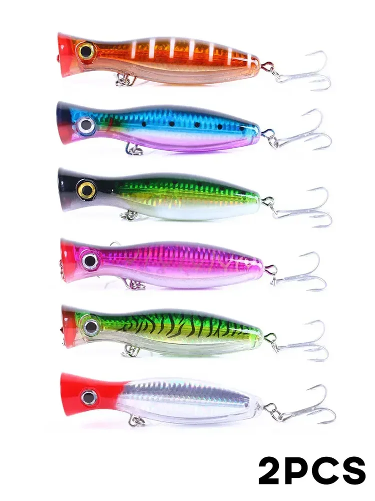 Señuelos de Pesca Popper de 2 piezas, 13cm, 43g, grandes, TopWater, Isca, cebo duro Artificial, aparejos de Pesca - imagen 2