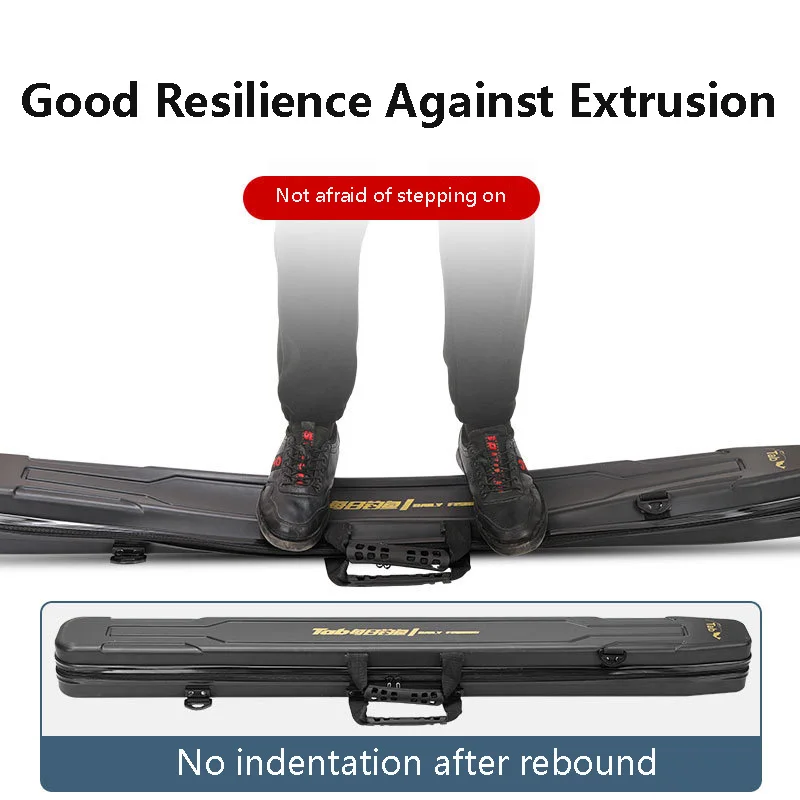 Bolsa de caña de pescar de carcasa dura de 125CM, bolsa de equipo de pesca impermeable a prueba de golpes, ABS + PC, gruesa de alta capacidad con bolsillo para paraguas - imagen 3