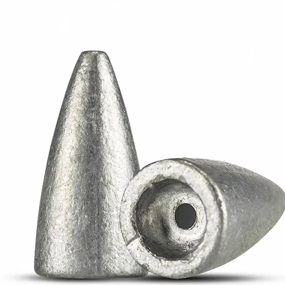 10 piezas de equipo de pesca de plomo, 2/3, 5/5/7/10/14/20g, cabeza de bala, caña de pescar de plomo, conjunto de equipo de pesca de agua dulce