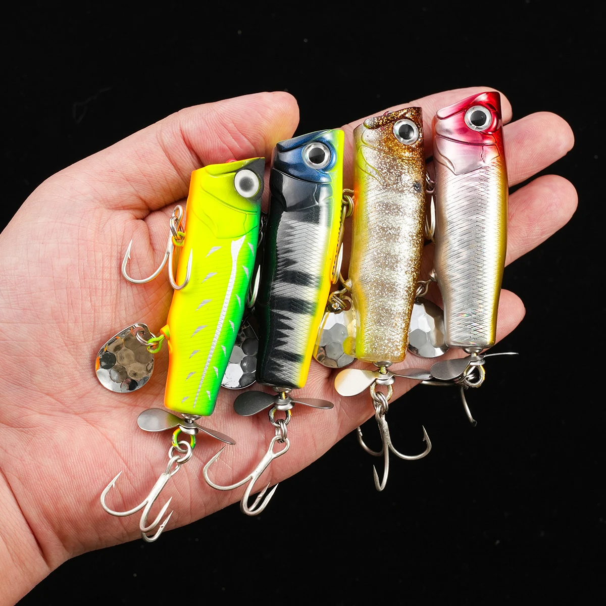 Topwater Popper 8cm 14g Wobblers señuelo de pesca de plástico Spinner Bass Pike carpa Crankbait cebo duro Artificial cebo de pesca - imagen 5