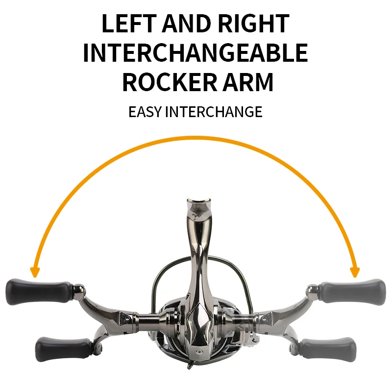 D1-carrete de pesca giratorio de Metal de copa poco profunda, potencia de arrastre máxima de 6KG, doble balancín, largo alcance, 5,2: 1 - imagen 4