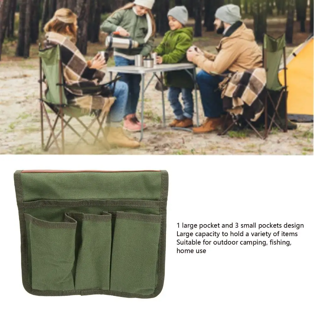Bolsa de almacenamiento para silla de Camping de lona transpirable, bolsa de almacenamiento para silla de playa multifuncional impermeable, portátil con múltiples bolsillos - imagen 4