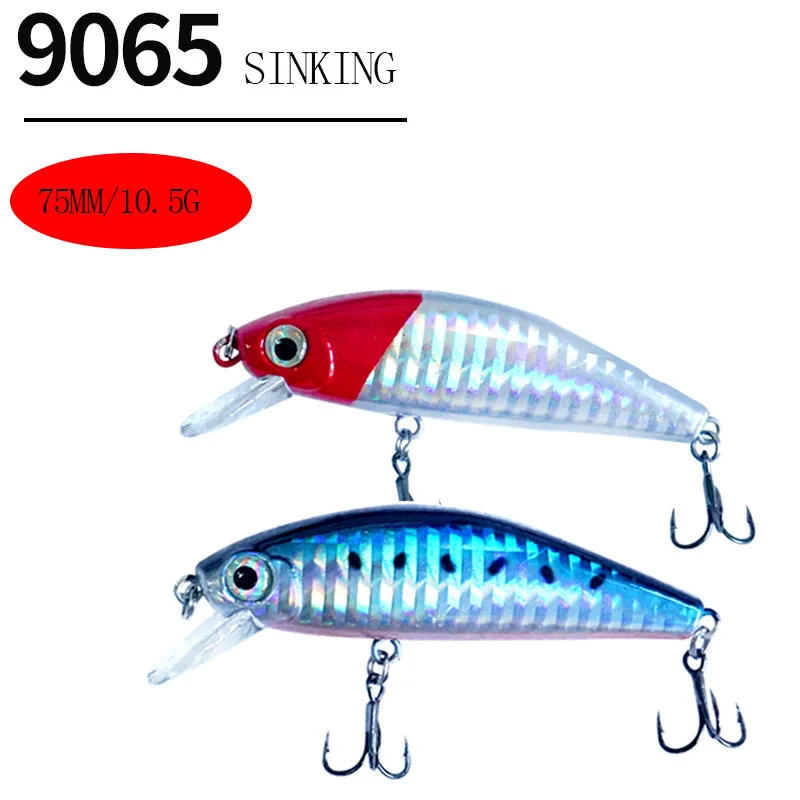 Señuelos de Pesca de pececillo de hundimiento lento, 75mm, 11g, Wobbler, cebo duro Artificial para trucha de agua dulce, equipo de Pesca Swimbait - imagen 3