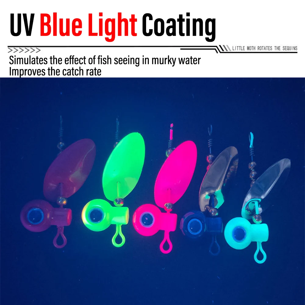 2.5g-10g Inline Spinner Fishing Lure Jig Head with Single Hook 15°Offset Hook UV Coating 3D Eyes for Bass Trout - imagen 3