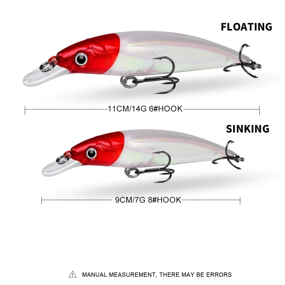 5 unid/bolsa cebo Minnow 7g 14g 40g cebos falsos biónicos luminosos cebo duro de plástico cebo de pesca señuelo de agua flotante de largo alcance Swimbait - imagen 3