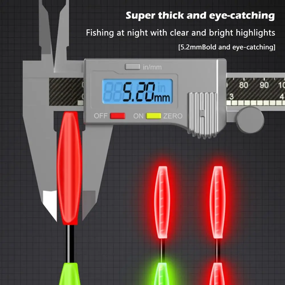 Flotador de pesca electrónico con indicador, flotadores de pesca en roca de cola larga de 4 luces, boya de flotador de tubo de deriva antideslizante, boya para pesca nocturna - imagen 3