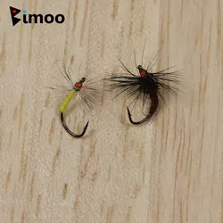 Bimoo 8PCS # 16 gallo Hackle mosca seca con púas mayfly Artificial emergente insecto cebo para trucha lubina Grayling Panfish Señuelos de pesca